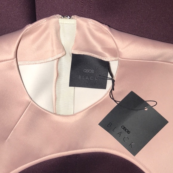 ASOS NWOT Formal Dress Pink/ Burgundy US Size 4 - Picture 6 of 7